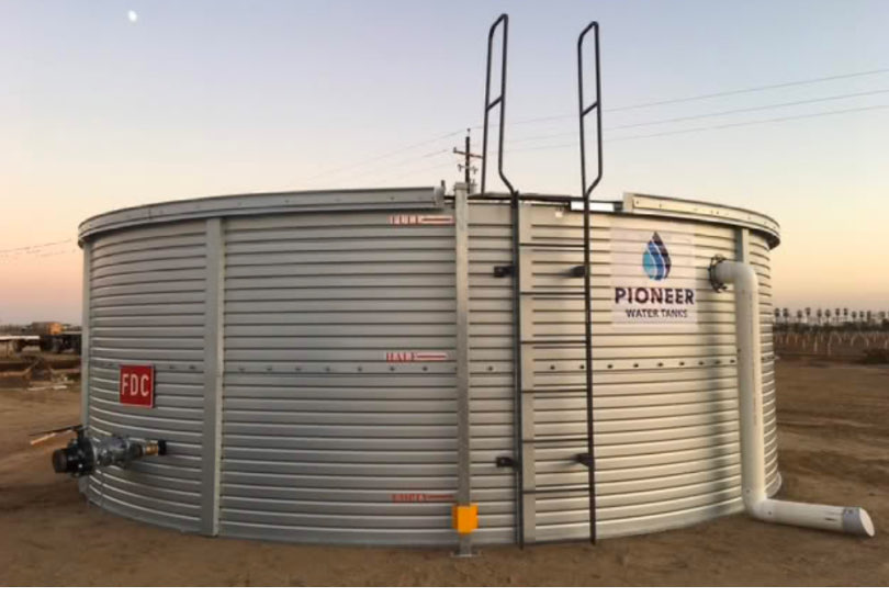 Fire protection water tank installation on Hawaii property