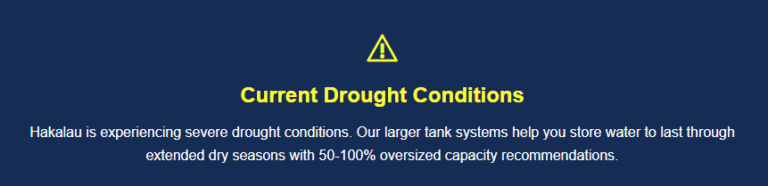 Hakalau water catchment drought conditions graphic