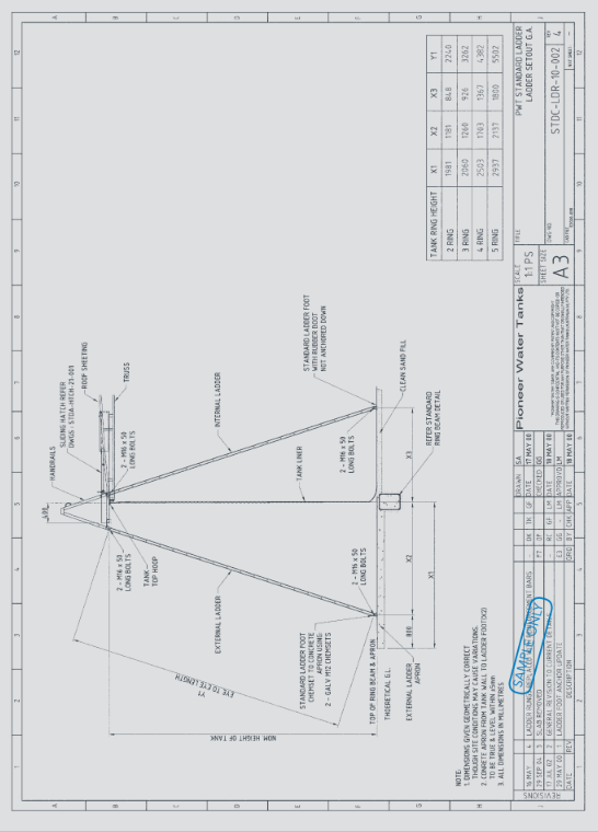 Fixed Ladder Drawing