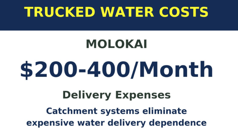 Molokai Water Catchment Trucked Water Costs Molokai